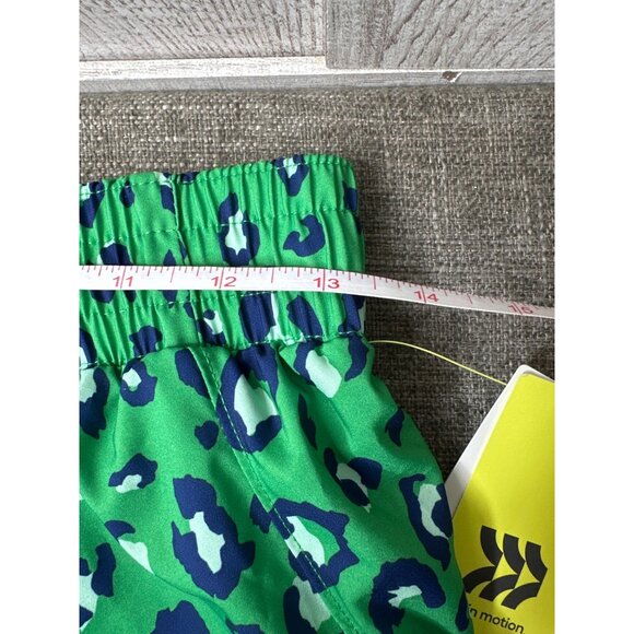 All In Motion XS Green Blue Leopard Print Active Lined Shorts - Picture 6 of 10